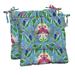 RSH DÃ©cor Indoor Outdoor Set of 2 Tufted Dining Chair Seat Cushions 18.5 x 16 Flamingo Flirt Tropical Blue