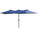 Double-Sided Market Patio Outdoor Umbrella 15 Feet Garden Aluminum Sun Canopy With Crank 2 Middle Blue