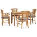 vidaXL Solid Teak Wood Garden Dining Set Chair 3/5 Piece with/without Cushion