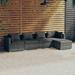 moobody 5 Piece Patio Set with Cushions Poly Rattan Gray