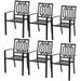 6 Pcs Metal Patio Dining Chairs Set Of 6 Black Outdoor Dining Chairs Stackable Bistro Deck Chairs For Garden Backyard Lawn Indoor/Outdoor Portable Chairs Support 300 Lbs