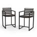 Efurden 2 Piece Outdoor Bar Chairs All-Aluminum Rustproof Bar Height Chairs with Removable Cushions