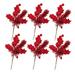 6 Pack Gold Glitters Christmas Picks Sprays Artificial Poinsettia Flower with Holly Leaves and Berries for Wedding Holiday Christmas Tree Wreath Garland Decorations - red