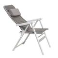 Aluminum Alloy Lounge Chair Adjustable Recliner w/Pillow Outdoor Camp Chair for Poolside Backyard Beach Support 300lbs Grey