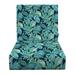 RSH DÃ©cor Indoor Outdoor Foam Back Deep Seating Chair Cushion Set 25â€� x 25â€� x 5â€� Seat and 25â€� x 21â€� x 3 Back Crestwood Marine Blue Leaves