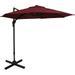 10Ft Offset Patio Umbrella With Base Hanging Aluminum & Steel Cantilever Umbrella With 360Â° Rotation Easy Tilt 8 Ribs Crank Cross Base Included For Backyard Poolside Garden