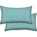 Indoor/Outdoor Textured Blue Lumbar Toss Pillow: Recycled Fiberfill Weather Resistant Comfortable and Stylish Pack of 2 Pillows for Patio Furniture: 20 W x 12 L