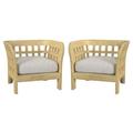 Home Square Outdoor Lounge Chair in Natural Finish - Set of 2