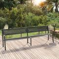 moobody Twin Patio Bench Steel Park Bench with Slatted Seat Outdoor Bench Chair Black for Garden Entryway Yard Porch Backyard 93.3 x 20.1 x 29.9 Inches (W x D x H)