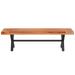 Yesfashion Outdoor Patio Bench Rectangular Acacia Wood Benches Backless Wooden Garden Park Bench for Patio Porch for Backyard Garden Lawn Porch Bedroom 62.99L*11.8W*18.1H inches Teak Color