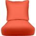 DÃ©cor Indoor Outdoor Deep Seating Cushion Set 24â€�X 27â€� X 5â€� Seat 25â€� X 21â€� Back Choose Color (Coral)