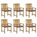 moobody 6 Piece Patio Chairs with Seat Cushion Acacia Wood Outdoor Dining Chair Set Wooden Armchairs for Garden Balcony Backyard Furniture 24 x 22.4 x 36.2 Inches (W x D x H)