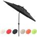 11Ft 3 Tier UV70 Push Tilt Patio Umbrella Crank Handle Garden Home Outdoor Deck Table Sun Shade Black