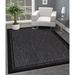 Indoor Outdoor Rug 5x7 Bordered Dark Grey Black Area Rugs for Indoor and Outdoor Patios Kitchen and Hallway Mats Washable Porch Deck Outside Carpet (Bordered Black 5x7)