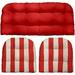 DÃ©cor Indoor Outdoor 3 Piece Tufted Wicker Cushion Set (Large Red Red White Stripe)