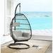 ACME Oldi Patio Hanging Chair with Stand Beige Fabric & Black Wicker 45115