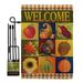 Breeze Decor BD-HA-GS-113046-IP-BO-D-US12-AM 13 x 18.5 in. Autumn Collage Fall Harvest & Vertical Double Sided Mini Garden Flag Set with Banner Pole