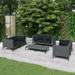 moobody 7 Piece Patio Lounge Set with Cushions Poly Rattan Dark Gray Outdoor Sectional Sofa Set Steel Frame for Garden Lawn Balcony Backyard Courtyard Lawn