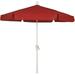 Fiberbuilt 7.5 ft. 6 Rib Crank White Hex Garden Umbrella - Red