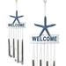 Starfish Nautical Wind Chime And Welcome Sign 26â€� Long Ocean Theme Garden Chimes For Home Decoration Beach House