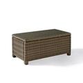 HomeStock Tuscan Temptations Outdoor Wicker Coffee Table Weathered Brown