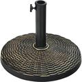 22lbs Patio Umbrella Base 18 Inch Round Outdoor Umbrella Stand for 1.5 or 1.9 Diameter Pole Duty Market Umbrella Holder for Garden Yard Poolside Lawn Bronze