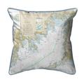 Betsy Drake 22 x 22 in. Buzzards Bay MA Nautical Map Extra Large Zippered Indoor & Outdoor Pillow
