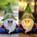 Garden Outdoor Statue 6.4 Inch Garden Gnome Patio Decoration Little Owl Light Yoga Meditation Solar Garden Gnome Statue For Indoor Outdoor Patio Balcony Patio Decoration