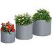 Set Of 3 Outdoor Planter Set 13/11.5/9In Mgo Flower s With Drainage Holes Outdoor Ready & Stackable Plant For Indoor Entryway Patio Yard Garden