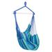 Multi-Color Distinctive Cotton Canvas Hanging Rope Chair with Pillows Blue