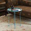 Atlantic Round Metal Tray Capri Breeze End Side Table Removable Tray Outdoor & Indoor Drink Snack Coffee Table Telephone Table