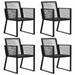 Carevas Garden Chairs 4 pcs Rope Rattan Black