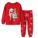 YDOJG Toddler Boys Girls Pajamas Kids Christmas Pajamas Cotton Long Sleeve Matching Holiday Pjs Set Kids Xmas Jammies For 6-7 Years