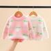 Esaierr Baby Girls Sweater Toddler Kids Girls Sweater Knit Top Long Sleeve Printed Sweater Fall Winter Mink Crew Neck Sweater Knit Top for Girls 12M-6Y