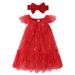 Xkwyshop Kids Baby Girls Christmas Sequins Tulle Tutu Dress and Headband for Party Summer Clothes