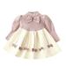 Youmylove Dresses For Girls Kids Toddler Child Baby Girls Long Sleeve Patchwork Bowknot Sweater Princess Dress Outfits