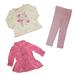 Baby Headquarters Baby Girls Pink 3pc Jacket & Leggings Set - 24 Months