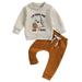 Xkwyshop Kids Baby Boys Outfits Set Long Sleeve Ghost Print Sweatshirt with Sweatpants 2pcs Suit Halloween Clothes