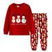 YDOJG Toddler Boys Girls Pajamas Kids Christmas Pajamas Cotton Long Sleeve Matching Holiday Pjs Set Kids Xmas Jammies For 6-7 Years