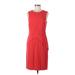 BCBGMAXAZRIA Casual Dress - Sheath Crew Neck Sleeveless: Red Solid Dresses - Women's Size 8