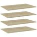 moobody 4 Piece Bookshelf Boards Chipboard Replacement Panels Storage Units Organizer Display Shelves Sonoma Oak for Bookcase Storage Cabinet 31.5 x 19.7 x 0.6 Inches (W x D x H)