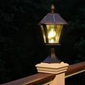 Gama Sonic Solar Outdoor Light Baytown Bulb Brushed Bronze Aluminum 3 Mounting Options 3-inch Fitter for Lamp Posts Flat Mount for Column or Pier and Wall Sconce Mount (106B133)