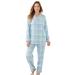 Plus Size Women's Classic Flannel Pajama Set by Dreams & Co. in Soft Iris Plaid (Size 38/40) Pajamas