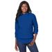 Plus Size Women's Cable Crewneck Sweater by Jessica London in Dark Sapphire (Size L)