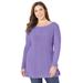 Plus Size Women's Cashmiracle™ Cable Sweater by Catherines in Vintage Lavender (Size 5X)