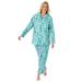Plus Size Women's Classic Flannel Pajama Set by Dreams & Co. in Pale Ocean Winter Trees (Size 22/24) Pajamas