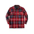 Men's Big & Tall Fleece-Lined Flannel Shirt Jacket by Boulder Creek® in True Red Plaid (Size 5XL)