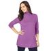 Plus Size Women's Cotton Cashmere Turtleneck by Jessica London in Soft Plum (Size 34/36) Sweater