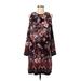 Beige by ECI Casual Dress - Shift: Black Floral Dresses - Women's Size Medium