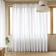 MAIHER Linen Textured White Pinch Pleated Curtains 84 Inch Length 1 Panel, Light Filtering Patio Door Pleat Curtain Panel for Living Room Bedroom, Easy Hanging Via Hooks (54" W x 84" L, 1 Panel)